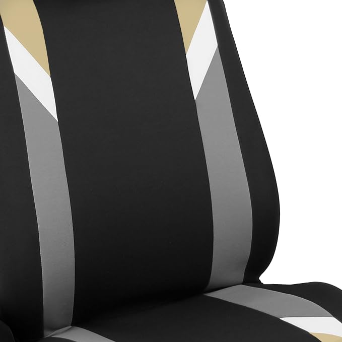 Universal Fabric Seat Covers — Front Seat — Beige