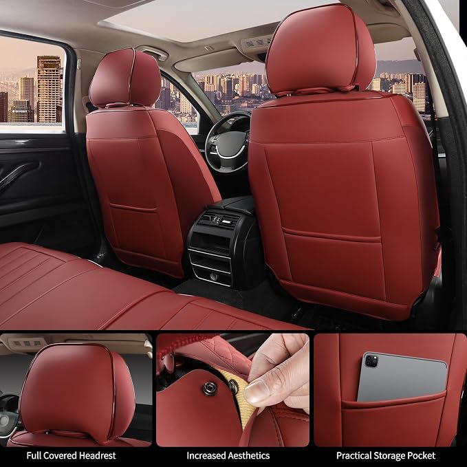 Universal Seat Covers — Full Set — Red