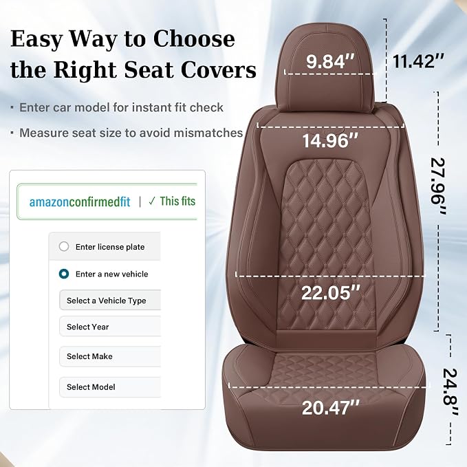 Universal Seat Covers — Full Set — Brown