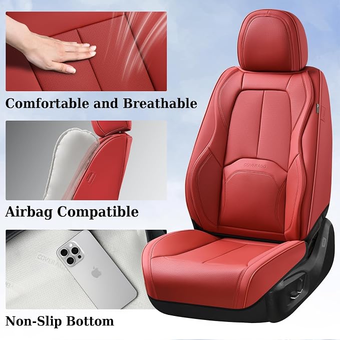 Universal Seat Covers — Front Seat — Red