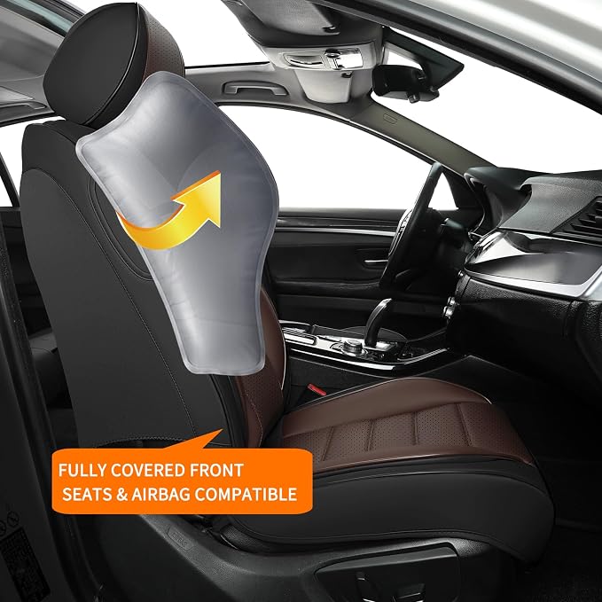 Universal Seat Covers — Full Set — Black / Brown