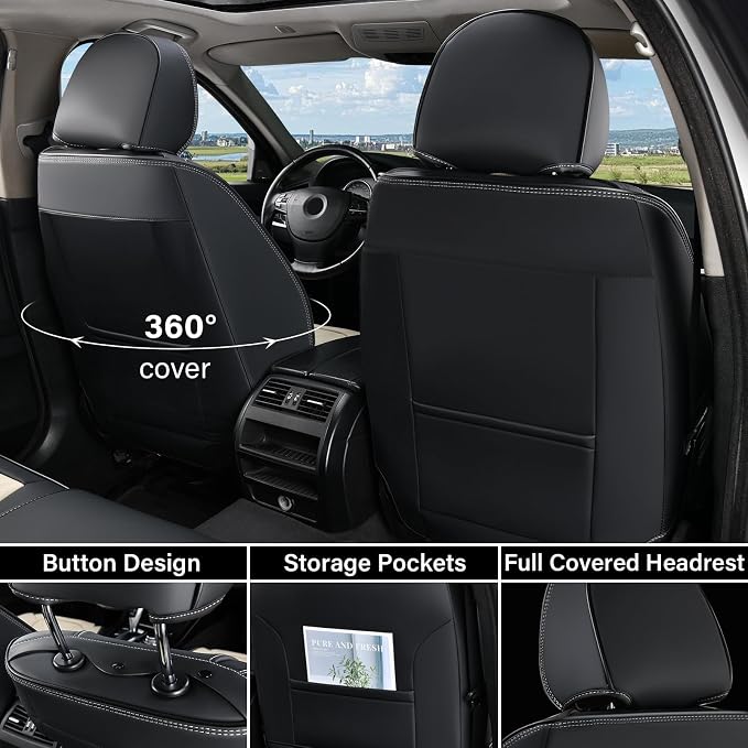 Universal Seat Covers — Front Seat — Black / Beige