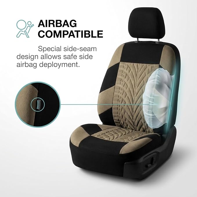 Universal Seat Covers — Front Seat — Beige
