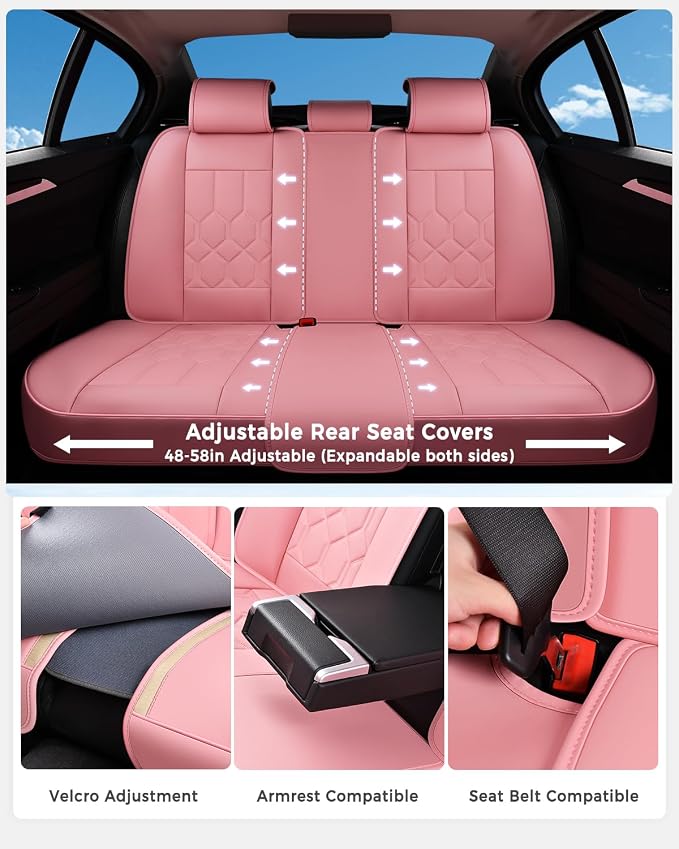 Universal Seat Covers — Full Set — Pink