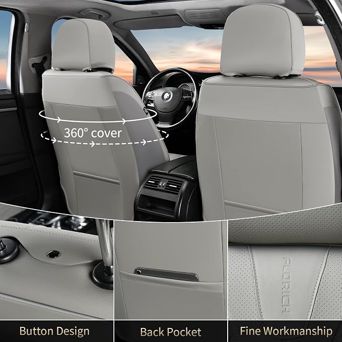 Universal Seat Covers — Full Set — Gray