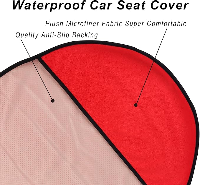Car Seat Covers — Front Seat — Red