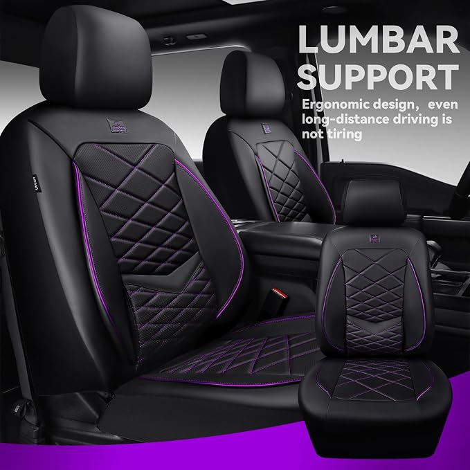 Universal Seat Covers — Front Seat — Black / Purple