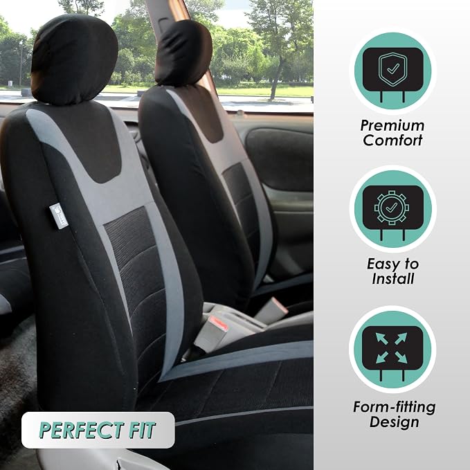 Universal Seat Covers — Front Seat — Gray / Black