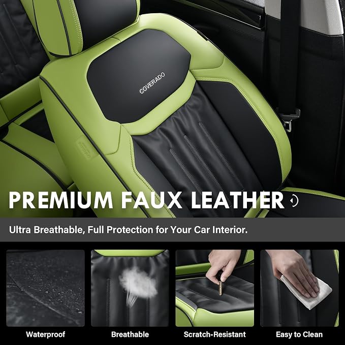 Universal Seat Covers — Front Seat — Green / Black