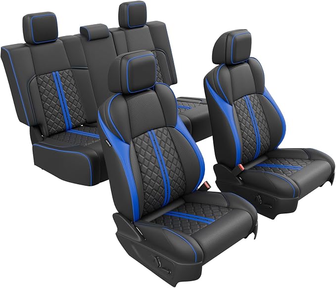 Seat Covers for Toyota Tacoma — Full Set — Black / Blue