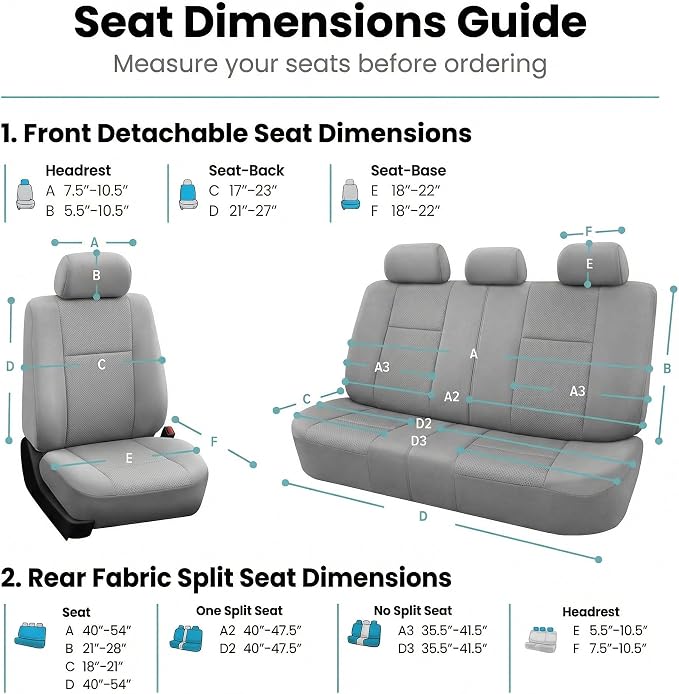 Universal Seat Covers — Full Set — Gray / Black