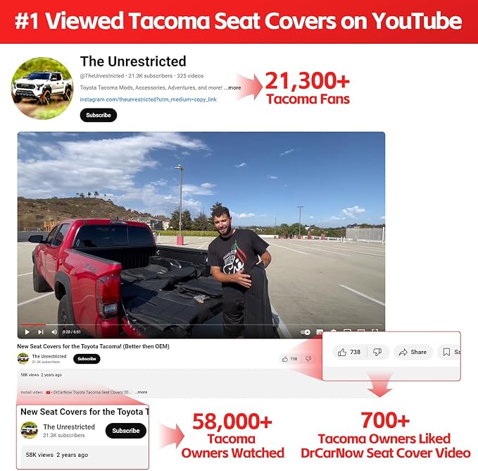 Seat Covers for Toyota Tacoma — Red