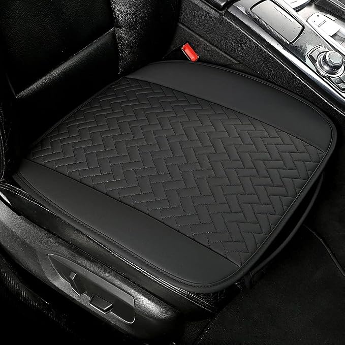 Faux Leather Car Seat Covers — Full Set — Black