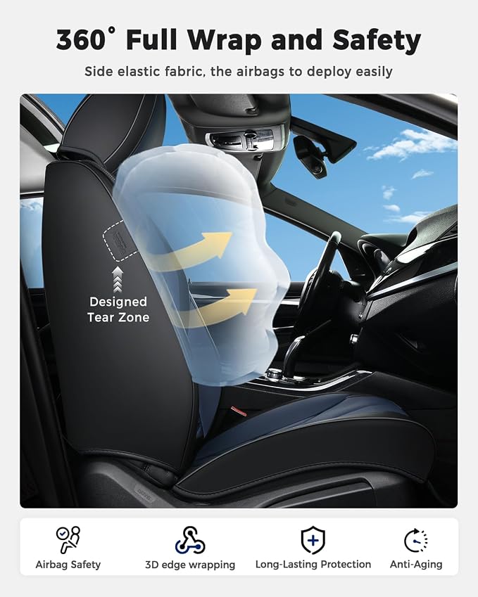 Universal Seat Covers — Black / Blue