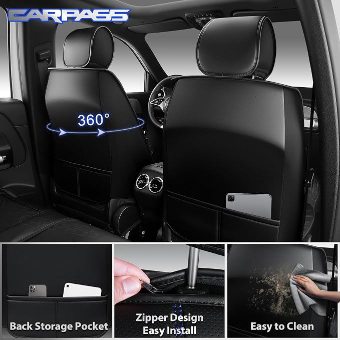 Universal Seat Covers — Full Set — Black / Blue