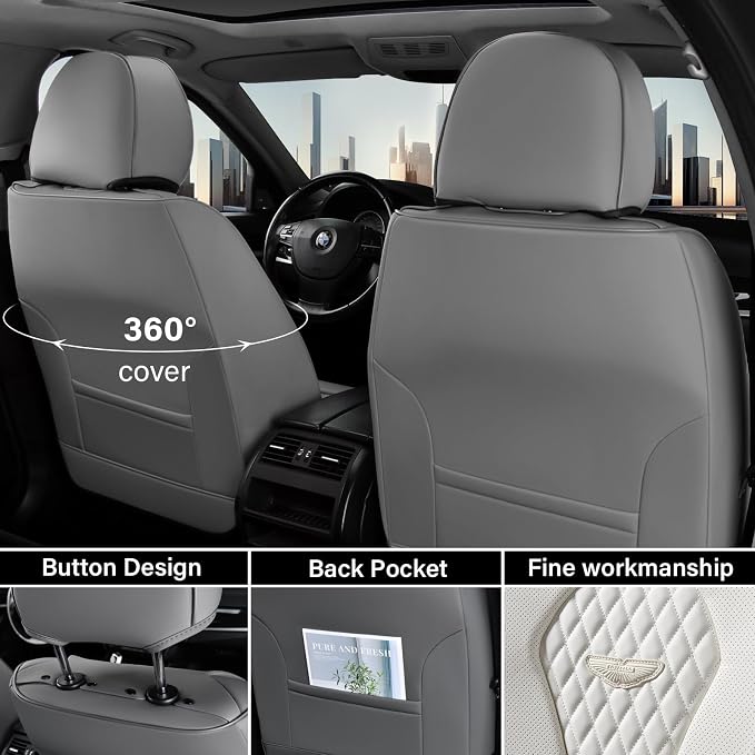 Universal Seat Covers — Full Set — White