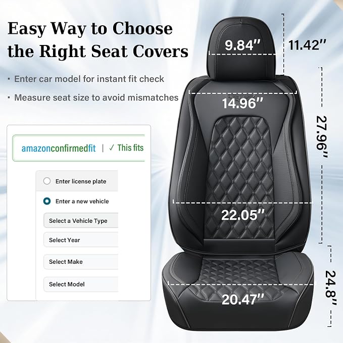 Universal Seat Covers — Front Seat — Black