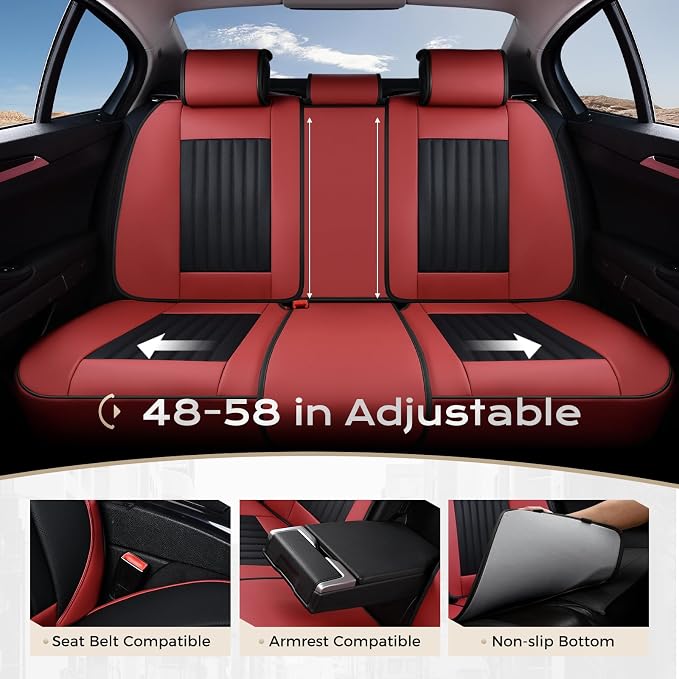 Universal Seat Covers — Full Set — Red / Black