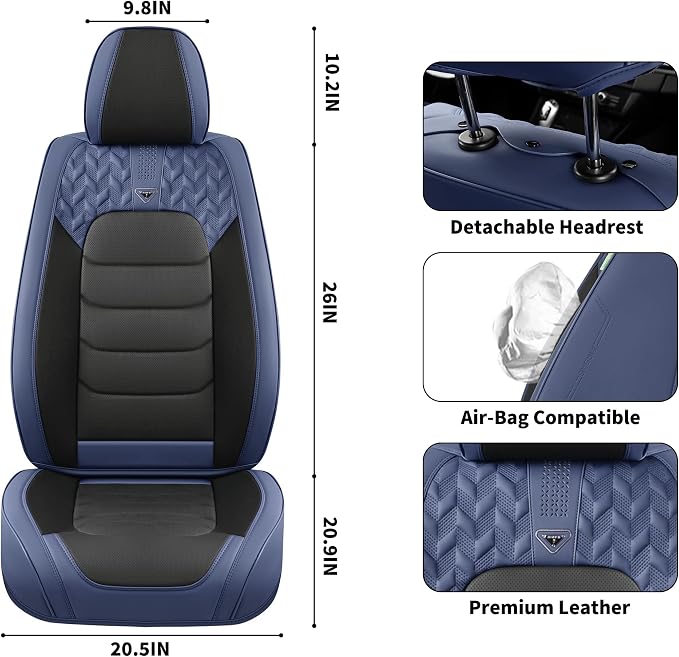 Car Seat Covers — Full Set — Blue / Black