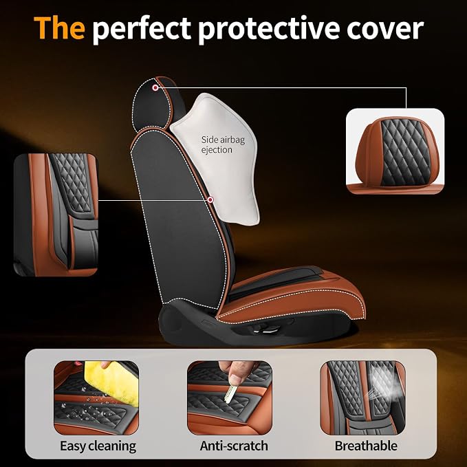 Seat Covers for Nissan Leaf — Front Seat — Brown
