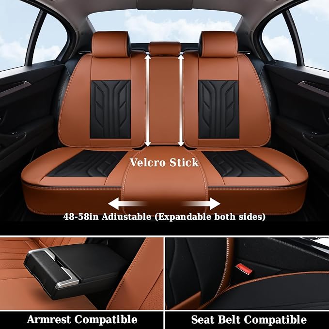 Universal Seat Covers — Full Set — Black / Brown