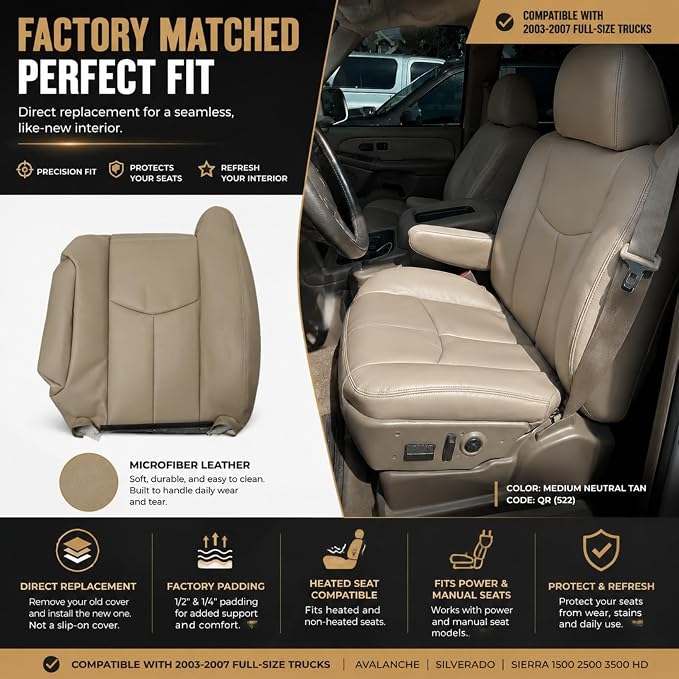 Replacement Seat Upholstery — Tan