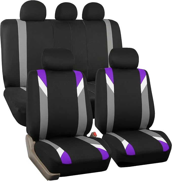 Universal Fabric Seat Covers — Full Set — Purple