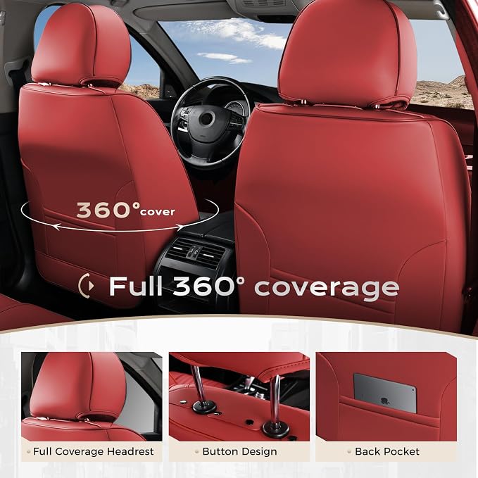 Universal Seat Covers — Full Set — Red
