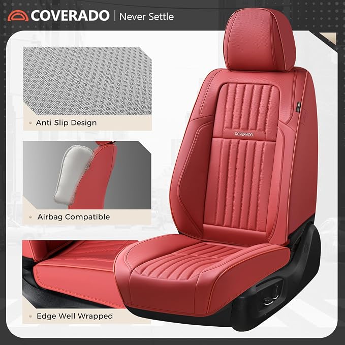 Universal Seat Covers — Full Set — Red