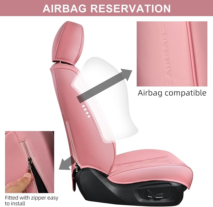 Universal Seat Covers — Full Set — Pink