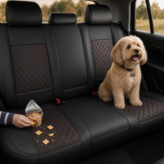 Universal Seat Covers — Full Set — Black / Red