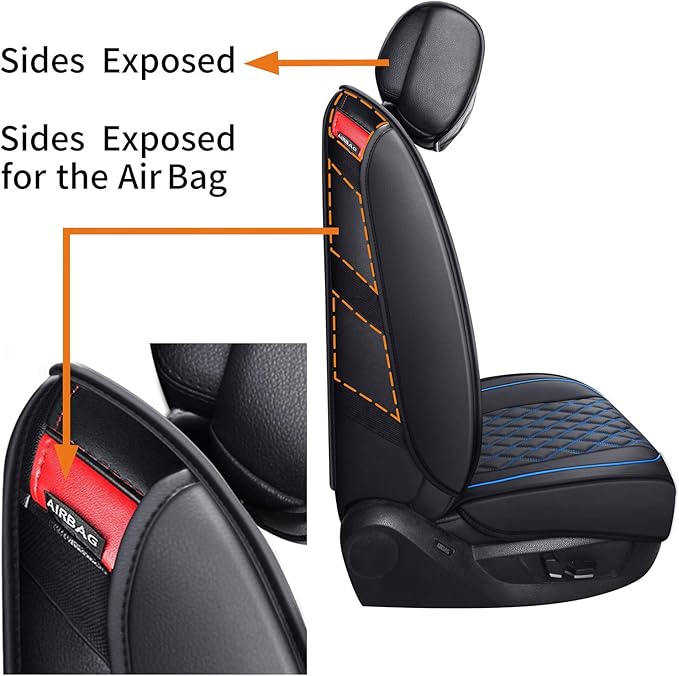 Seat Covers for Multiple Vehicles — Full Set — Black / Blue