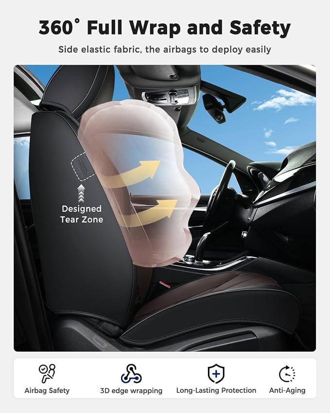 Universal Seat Covers — Black / Coffee