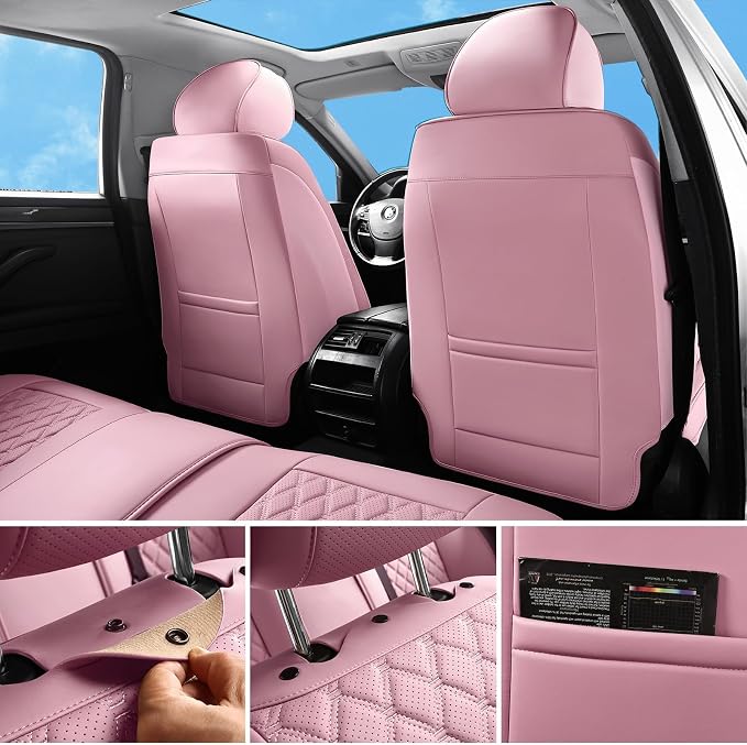 Universal Seat Covers — Full Set — Pink
