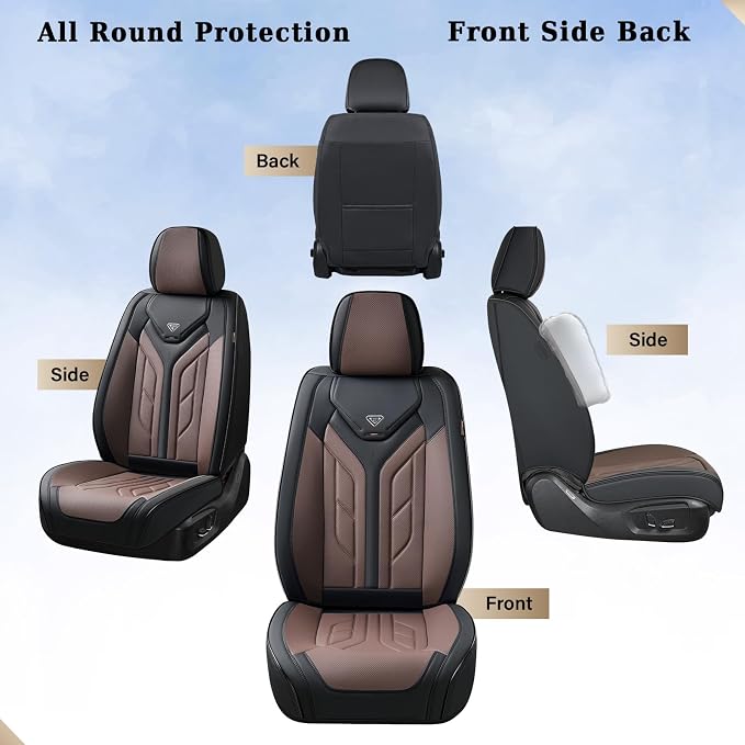 Universal Seat Covers — Front Seat — Black / Coffee