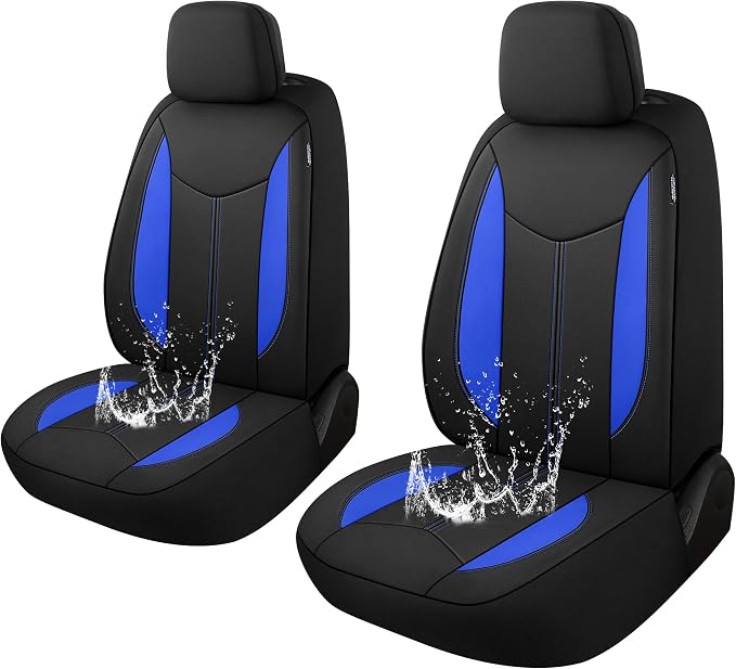 Universal Neoprene Seat Covers — Front Seat — Black / Blue