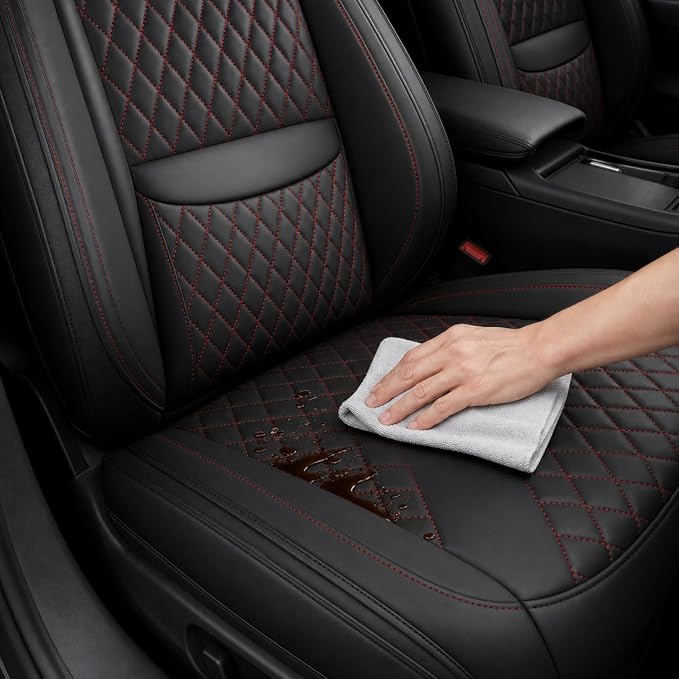 Universal Seat Covers — Full Set — Black / Red