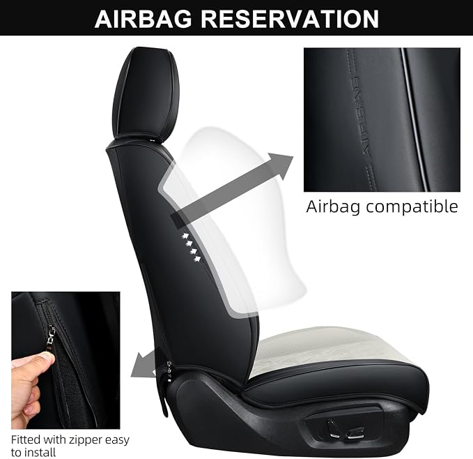 Universal Seat Covers — Front Seat — Black / Beige