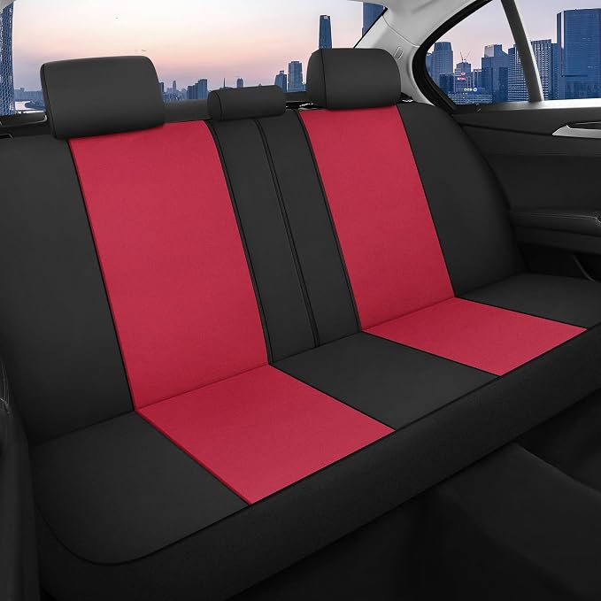 Universal Neoprene Seat Covers — Black / Red