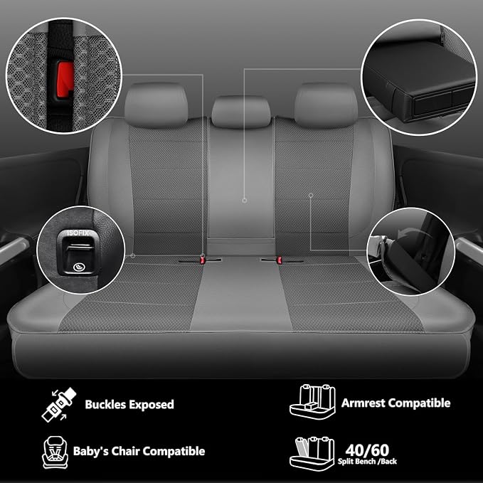 Universal Seat Covers — Full Set — Gray