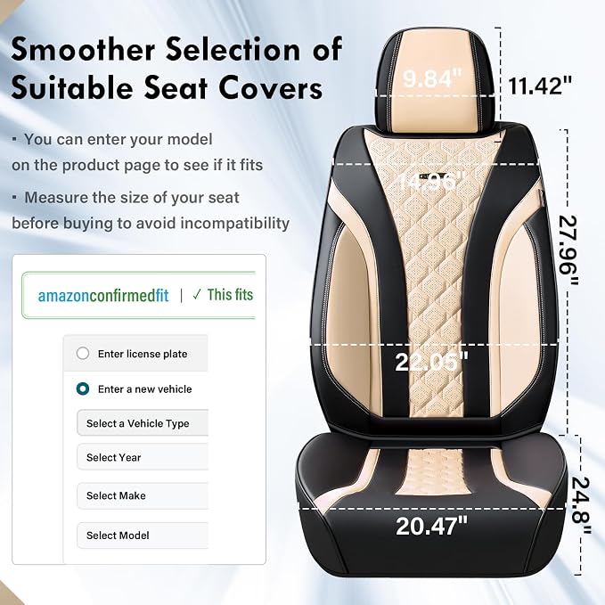 Universal Seat Covers — Full Set — Black / Beige