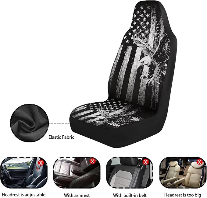 Universal Seat Covers — Front Seat — Gray