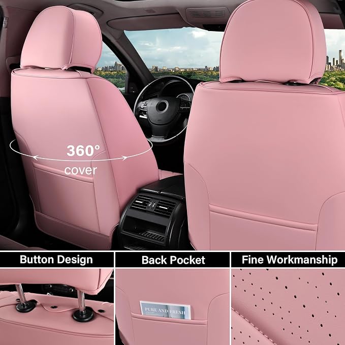 Universal Seat Covers — Full Set — Pink
