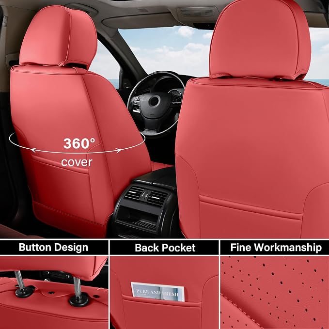 Universal Seat Covers — Front Seat — Red
