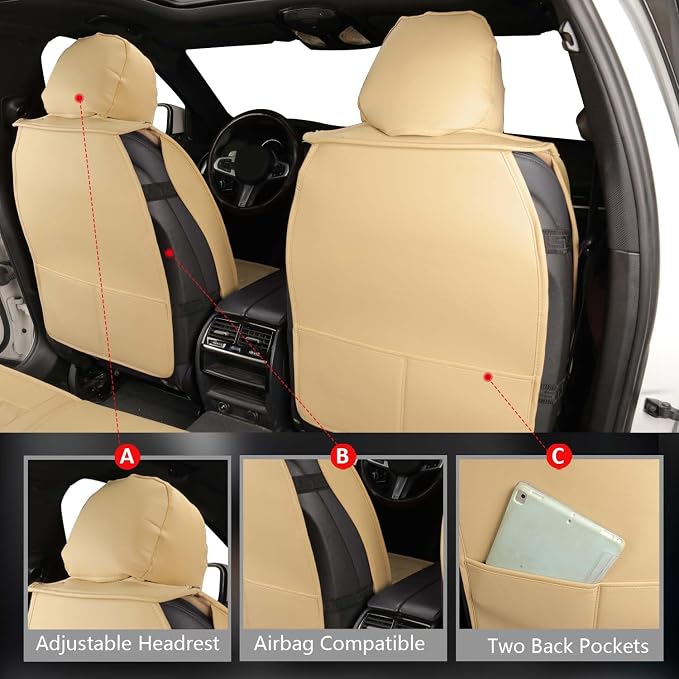 Universal Seat Covers — Full Set — Beige