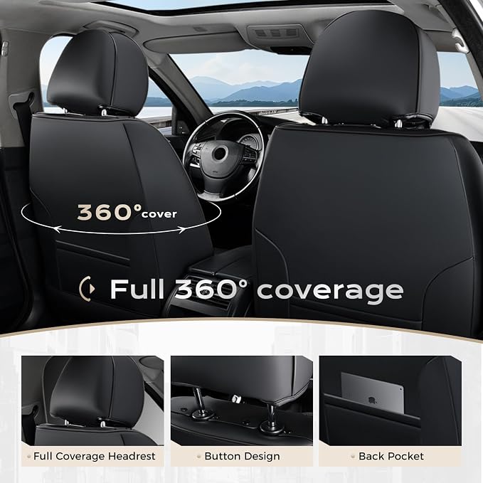 Universal Seat Covers — Front Seat — Black / Gray