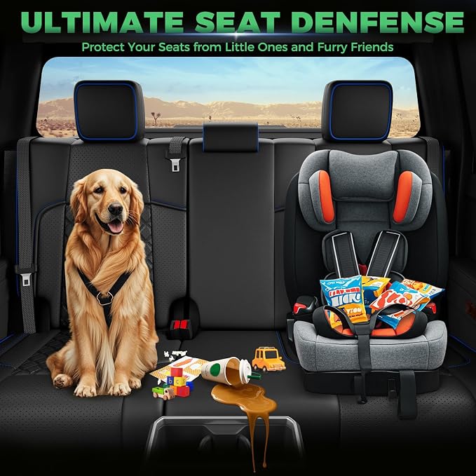 Seat Covers for Toyota Tacoma — Full Set — Black / Blue