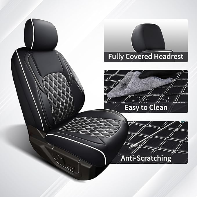 Seat Covers for Jeep Wrangler — Full Set — Black / White
