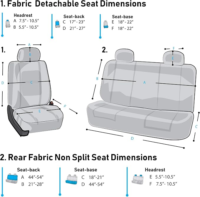 Universal Fabric Seat Covers — Full Set — Yellow