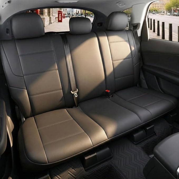 Faux Leather Seat Covers for Multiple Vehicles — Full Set — Black